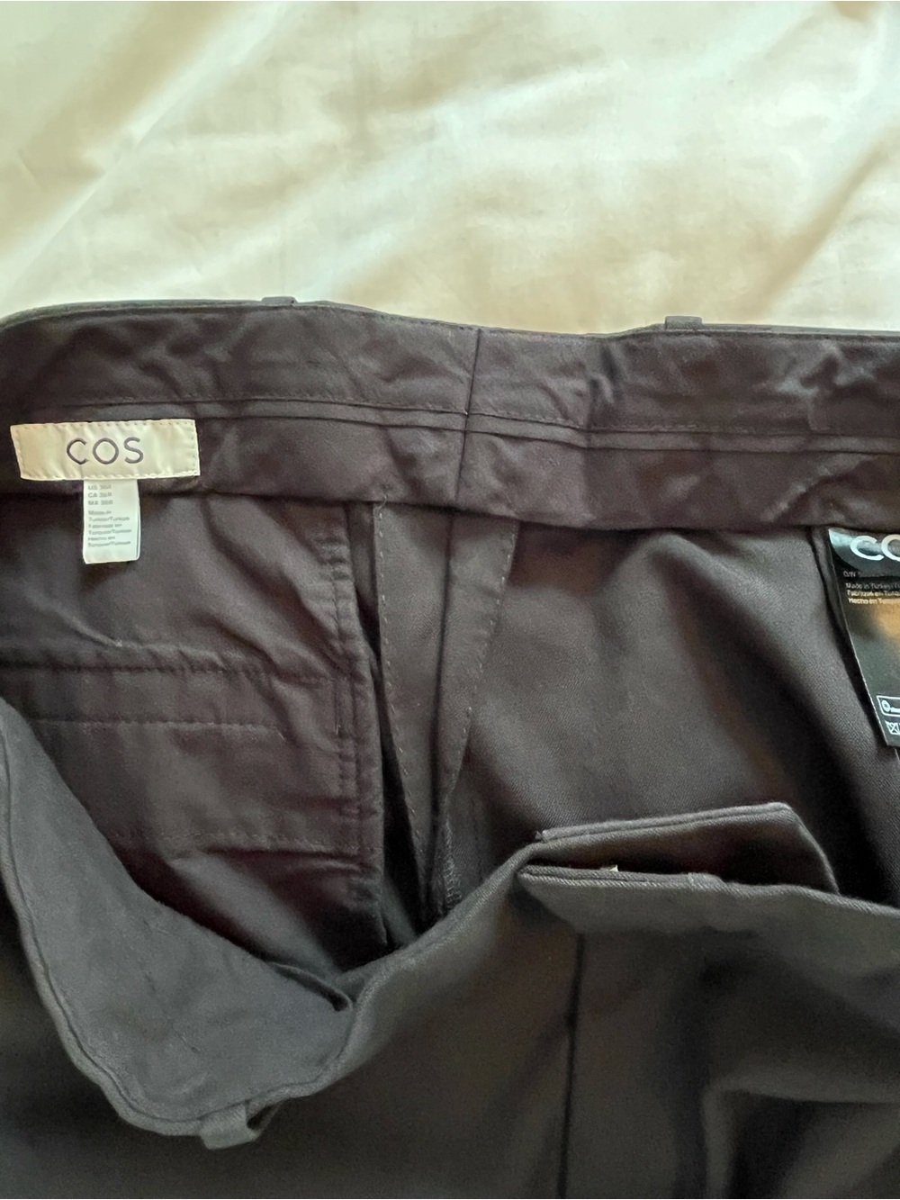 COS 100% Wool Tailored Dress Pants Black Career Office 36R The Boys - Picture 10 of 13